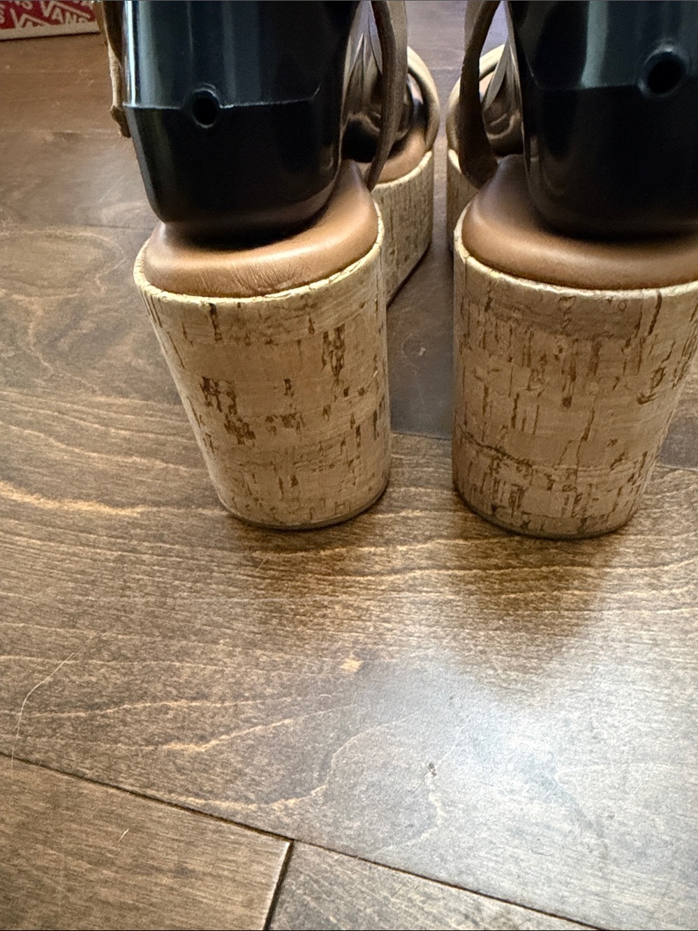 Cordani Tan Beige Cork Wedge Sandals - Picture 7 of 14